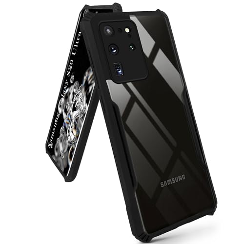Image of Jkobi Back Cover Case for Samsung Galaxy S20 Ultra (Shockproof with Polycarbonate Clear Panel | Professional Black)