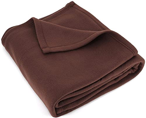 Couverture polaire haut de gamme 100% polyester traité chocolat - 2