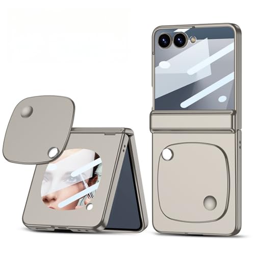 Coque Galaxy Z Flip7 finition Titane élégante avec miroir et écran de protection