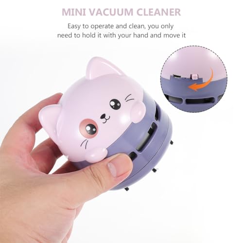 Aspiradora de escritorio portátil recargable USB morada para polvo de teclado 4