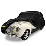 Waterproof Car Cover Compatible with 1937-1940 Ford/Chvey Deluxe Custom/Coupe/Sedan, 300D All Weather Classic Car Covers with Inner Cotton&Zipper Door for Snow Rain Protection