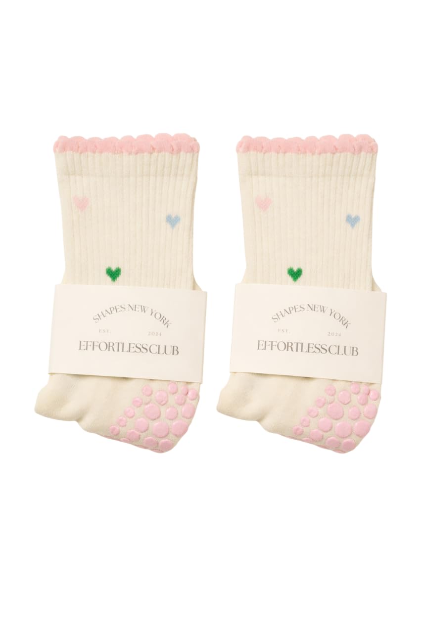 Shapes Studio Pilates Grip Socks for Women, Non-Slip Reformer Pilates Socks, Cute Grippy Socks for Barre, Yoga &amp; Workout