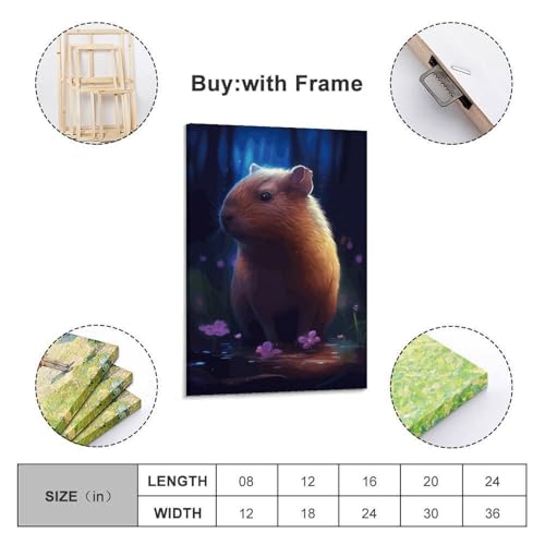 Impression sur toile capybara tableau art mural de qualité - 3