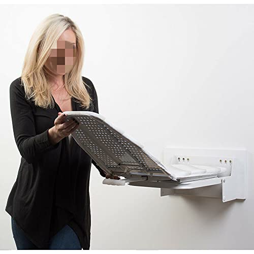 Wall Mounted Ironing Board 37.4" X 7.5" Foldable Iron Board Wall Mount Mini Ironing Board 180° Swivel For Small Spaces | With 100% Cotton Ironing Board Cover | Striped #TOP6