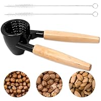 QITHGYD Multifunktionaler Nussknacker Und 2 Reinigungsbürsten, Robuster Nussknacker Walnüsse Aus Aluminiumlegierung, Nussknacker Haselnüsse, Walnussknacker, Für Walnüsse Haselnüsse Mandeln