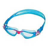 Aqua Sphere Kayenne Jr Kids Swim Goggles - Junior Oversized Anti-Scratch Lens Design, Comfortable Allergenic Leak Free Fit | Unisex Children, Clear Lens, Aqua/Pink Frame, One Size, (EP3014302LC) - Image 3