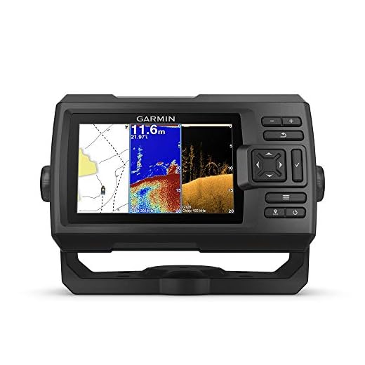 Garmin Striker Plus 5cv with Transducer, 5" GPS Fishfinder with Chirp Traditional and ClearVu Scanning Sonar Transducer and Built in Quickdraw Contours Mapping Software (Renewed)