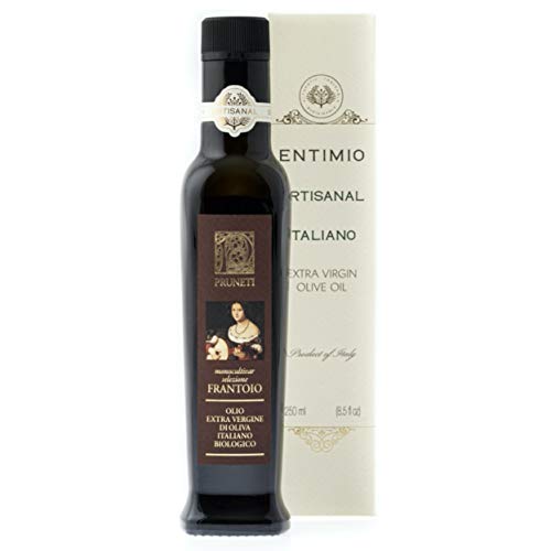 Entimio Pruneti | Delicate Organic Olive Oil Extra Virgin | 2019 Harvest Italian Olive Oil from Italy, Tuscany, Award-Winning | Early-Harvest, High Polyphenol, Keto Friendly | 8.5 fl oz