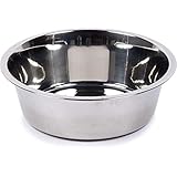 Petco Brand - Harmony Non-Skid Brushed Stainless Steel Dog Bowl, 11 Cups, Medium, Silver