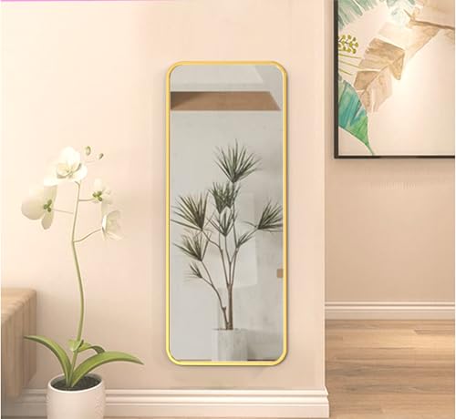 Image of Gharaana Mile Metal Wall Mirror for Living Room, Full-Length Stand Mirror for Bedroom| Glam Gold (48x18)