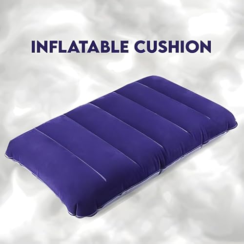 Image of TruVeli Neck Pillow for Travel Velvet Air Inflatable Neck Cushion for Car, Camping Adjustable Foam Support Portable Lightweight Comfort Rest for Car (1)