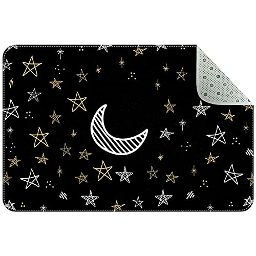 Alfombrilla de puerta Moon Star exterior e interior: alfombra absorbente lavable delantera 2