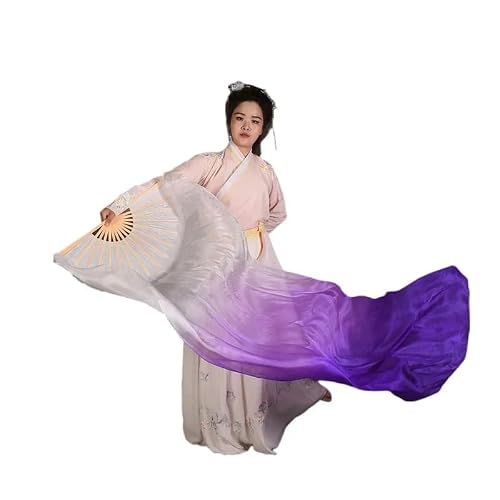 DMLAYHP Belly Dance Fan Bellydance Silk Veils Fan Dancer Performance Long Flowy 1.8m(2,120cm)