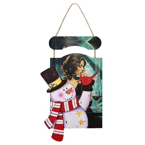 Peinture bonhomme de neige en bois JTKLQBN déco de Noël
