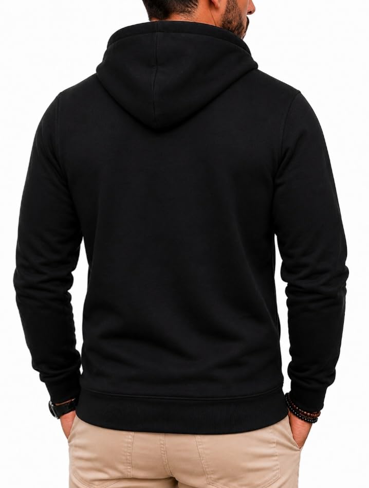 Image of T.N.X Men's Hooded Zipper Sweatshirt | Full Zip Hoodie | Regular Fit | Solid | Casual Wear | Winter Wear