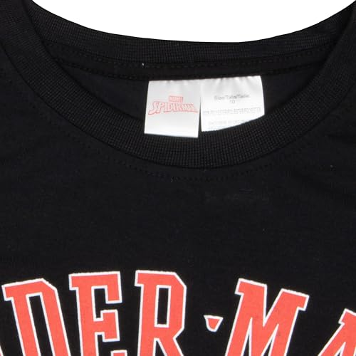 Image of Marvel Spider-Man Miles Morales Boys Short Sleeve T-Shirt and Shorts Set, 2-Piece Superhero Outfit for Kids