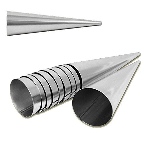 Olymp 10 moules à cornets coniques en inox, Silver, 9 cm x 2,5 cm, Résistant à la corrosion, durable et sûr pour les aliments, Passe au lave-vaisselle, 10...