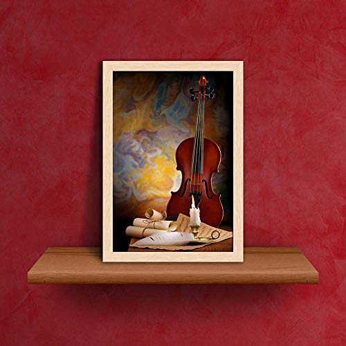 Image of ArtzFolio Antique Music Tabletop Painting Natural Brown Frame 6 x 8.3 inch (15 x 21 cms)