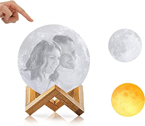 Lampada Luna Personalizzata Luce Notturna a LED, Hakiwina 2 Colori...