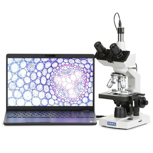 Image of OMAX - 40X-2500X LED Digital Trinocular Lab Compound Microscope with USB Camera and Mechanical Stage - M83EZ-C03S