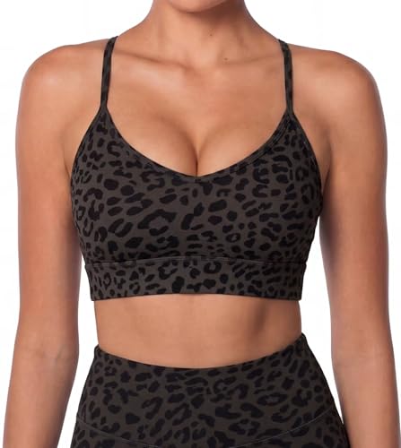 Image of Sunzel Sports Bra for Women, Criss-Cross Open Back Adjustable Strappy Bras, Workout Gym Padded Yoga Bra with Removable Pads
