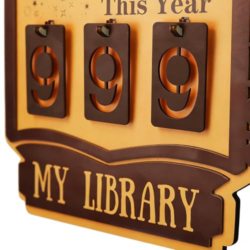 Rastreador de libros de madera tallada con tarjeta de registro anual de diseño 6
