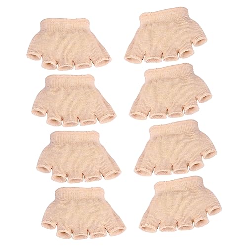 BEBEMOKO 4 Pair Women's Five Toe Socks Cotton No Show Half Socks Peep Toe Design for Yoga Fitness