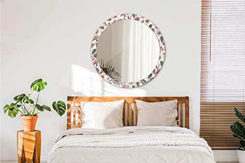 Miroir rond fleurs vintage Ø90 cm miroir mural verre - 6