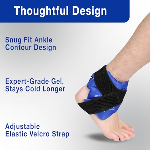 Image of Ankle Ice Pack Wrap for Swelling, Ice Pack for Injuires Reusable Cold Pack Wrap Hot Cold Therapy Ankle Ice Wrap for Sprained Ankles, Achilles Tendonitis