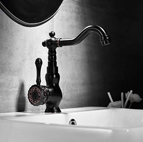 Küchenarmatur Messing Bad Wasserhahn schwarz Waschbecken Wasserhahn Küchenspüle Wasserhahn Messing Wasserhahn Becken Standmixer Wasser-Kurzes Schwarz