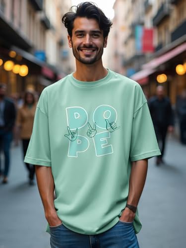 Image of Bewakoof Men's Graphic Print Oversized Fit T-Shirt