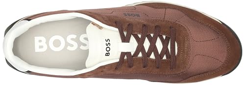 Image of BOSS Men's Zayn Low Profile Suede Leather Two Tone Sneaker
