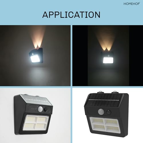 Image of Homehop Solar Wall Security Motion Sensor Lights Waterproof Automatic LED Lamp for Outdoor Home,Garden, Balcony, Pathway (Pack of Two)