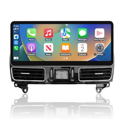 NINETOM 2026 Upgraded 12.3" Ultra-Narrow Touchscreen Wireless CarPlay Android Auto Receiver Compatible with Mercedes-Benz ML GL W166 X166 (2012–2015), for NTG 4.5/4.7 System
