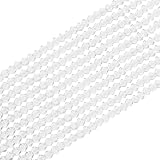 PATIKIL 10 Hebras De Cuentas De Cristal Bicónicas De 3mm 1150 Piezas De Abalorios De Cristal Tallado Rondelle Al Por Mayor Para Hacer Joyería Pulseras Manualidades DIY Blanco Transparente