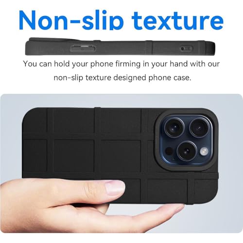 Image of Amazon Brand - Solimo Shockproof Back Case Cover for Apple iPhone 15 Pro | 360 Degree Protection | Slim Protective Case | Anti-Scratch Tough TPU Case for Apple iPhone 15 Pro (Black)