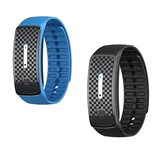Pulsera ultrasónica con forma de cuerpo, pulsera ultrasónica para esculpir el cuerpo, pulsera magnética de desintoxicación linfática, pulsera magnética de drenaje linfático (Blue+Black)
