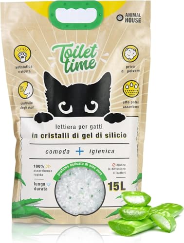 Animal House Toilet Time, 15L Lettiera in Cristalli di Silicio