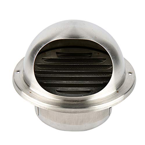 Grille d'aération murale acier inoxydable design rond avec volets extérieurs
