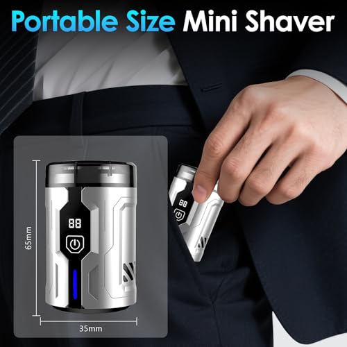 Anluomania Mini Afeitadora Eléctrica Hombre, Máquina de Afeitar Barba, Afeitadora Eléctrica Recargable, IPX7 Impermeable, Húmedos y Secos, 6000RPM, Pantalla LED, para el Hogar Coche Viajes - imagen 5