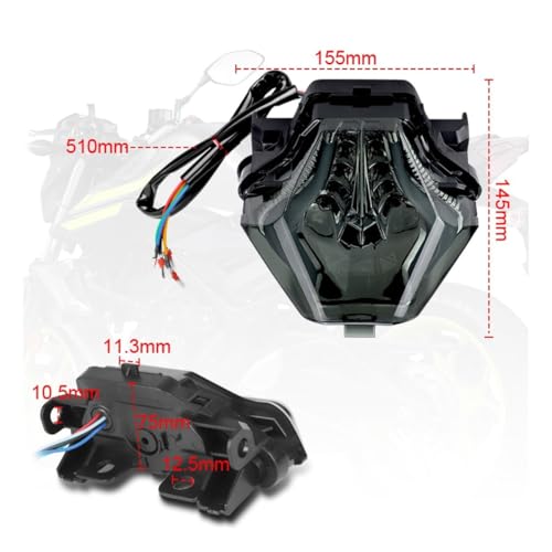Feu arrière LED pour MT07 et MT03 remplace clignotants cassés et stock d'origine