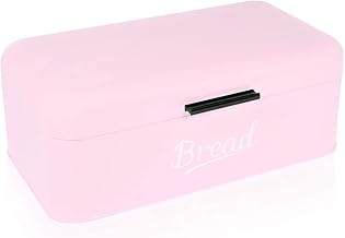 DRULINE 4 VARIANTI Brotbox CONTENITORE PANE PORTA PANE Scatola salvaspazio contenitore per il Pane Teglia - 16,5 x 42 x 23 cm Colore: Rosa - Scrita: Bianco
