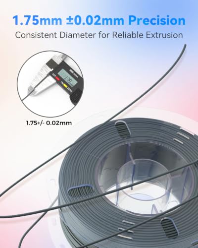 Image of VOXELAB HS PLA+ Filament 1.75mm, High Speed PLA Plus 3D Printer Filament, 1kg (2.2lbs) for Most FDM 3D Printers, Enhanced Toughness & Smooth Printing, Superior Layer Adhesion(Iron Grey)