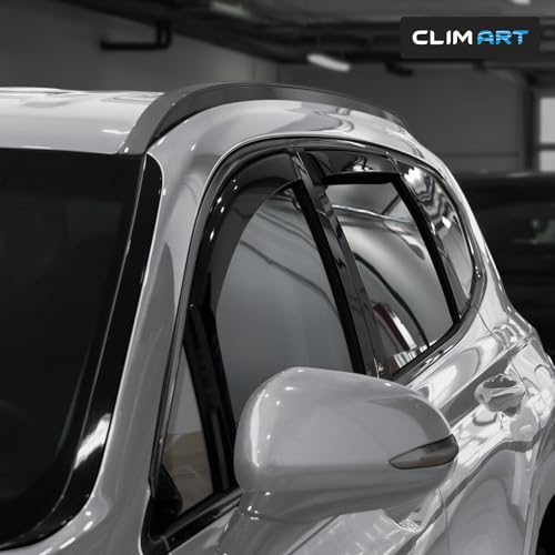Image of CLIM ART in-Channel Incredibly Durable Rain Guards for Hyundai Santa Fe 2019-2023, Original Window Deflectors, Vent Window Visors, Vent Deflector, 4 pcs. - 619481