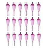 PATIKIL Fishing Float Bobbers, 20 Pack Hard ABS Oval Stick Spring Slip Bobber for Crappie Trout Bass Fishing, Purple
