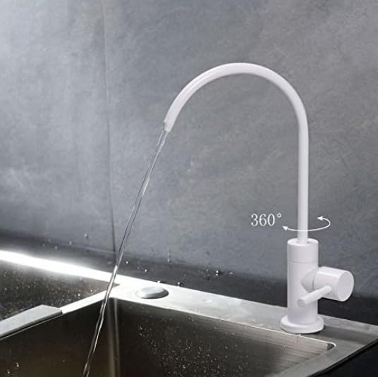 Image of B Backline White RO Water Purifier Tap | SS 304 Stainless Steel RO Faucet | Single Lever Deck Mount Drinking Water Tap | Matte White Finish | 360 Rotatable Spout