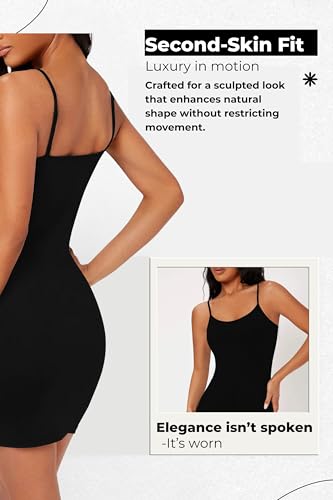 Re Tech UK - Cute Womens Plain Cami Strappy Bodycon Dress - Perfect for Going Out - Short Dresses for Women, Black Mini Dress, Party Dresses, Slips (UK 16-18 XL, Black) - Image 5