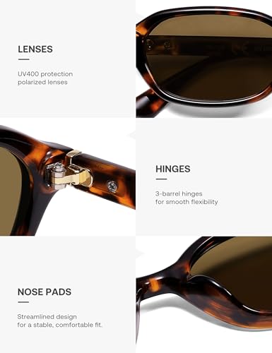 SOJOS Retro Rectangle Polarized Sunglasses for Women Men Trendy Hexagon Narrow Chic Y2K Sunnies SJ26294
