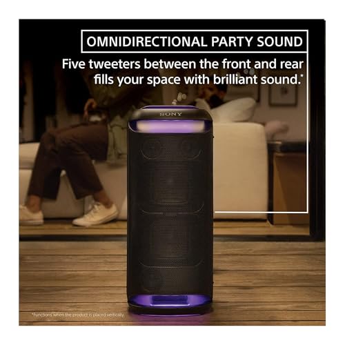 Image of Sony SRS-XV800 Wireless Bluetooth Party Speaker with ULT Wireless Karaoke Microphones Bundle (Black)