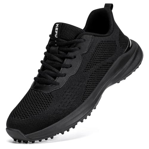 KEFUWU Mens Golf Shoes Spikeless Breathable Lightweight Non...